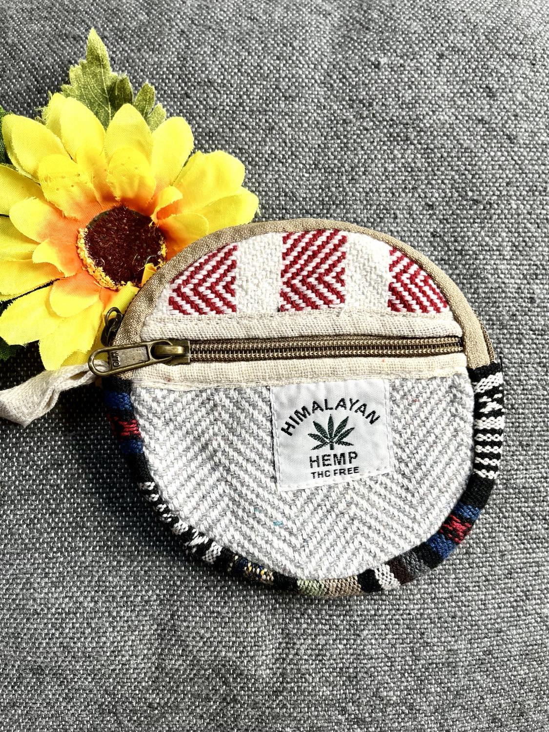 Hemp Zipped Purse Round