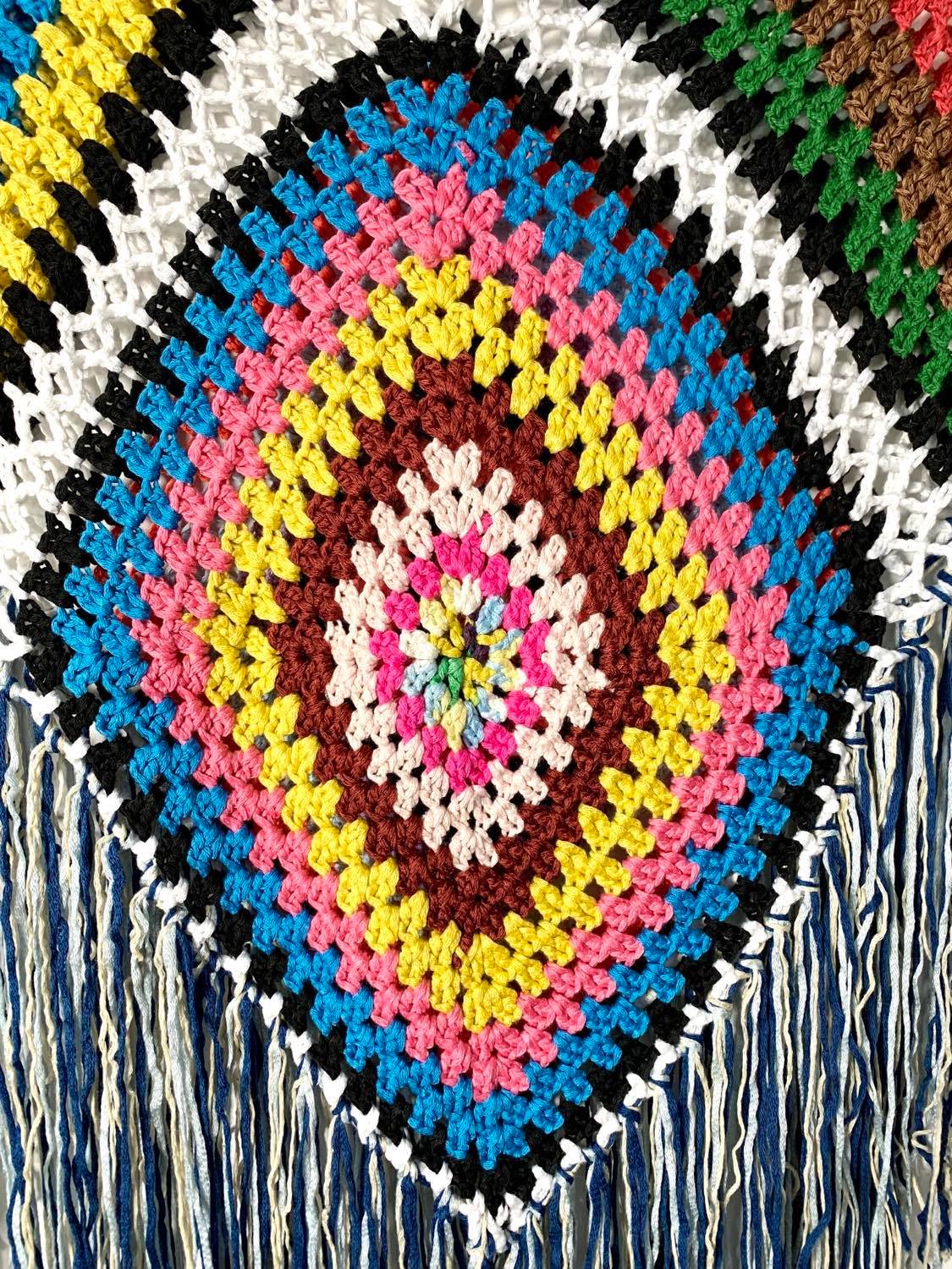 Boho Crochet Tassled  Poncho