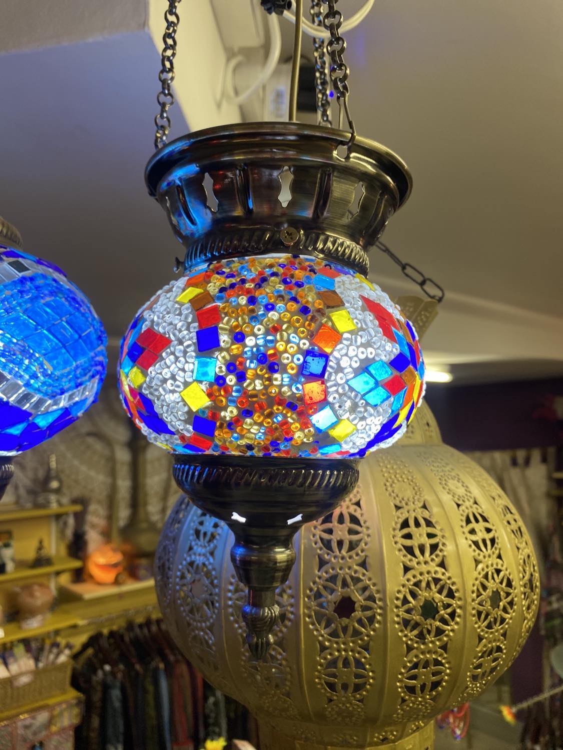 Turkish Mosaic Hanging Lantern Small