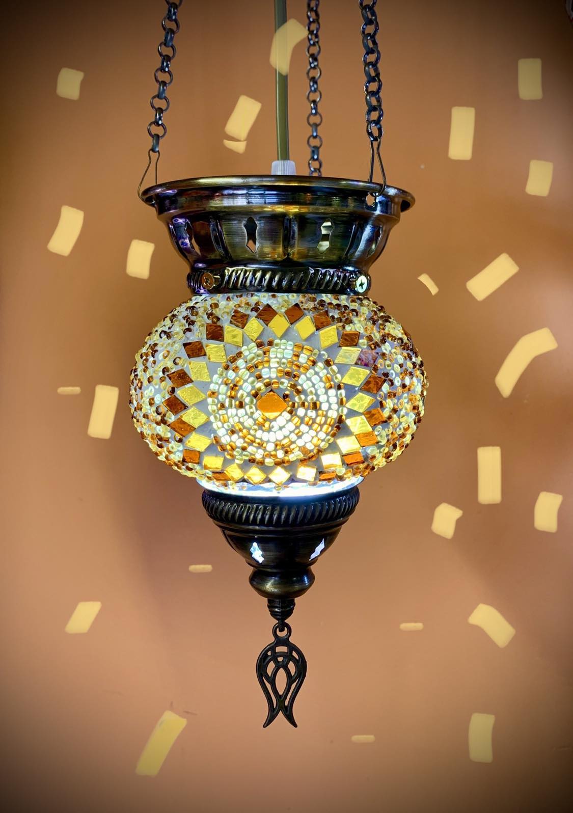 Turkish Mosaic Hanging Lantern Small