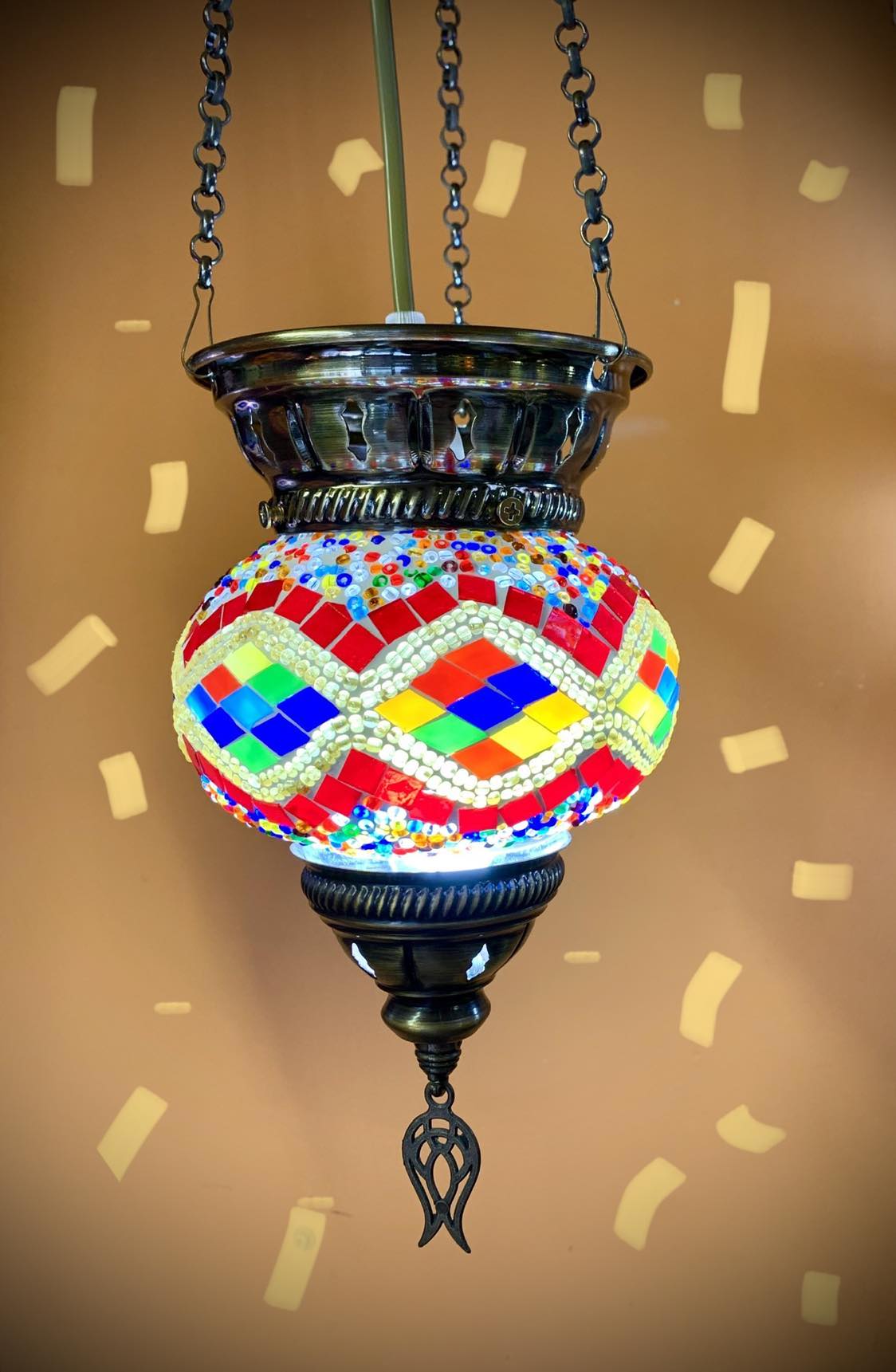 Turkish Mosaic Hanging Lantern Small