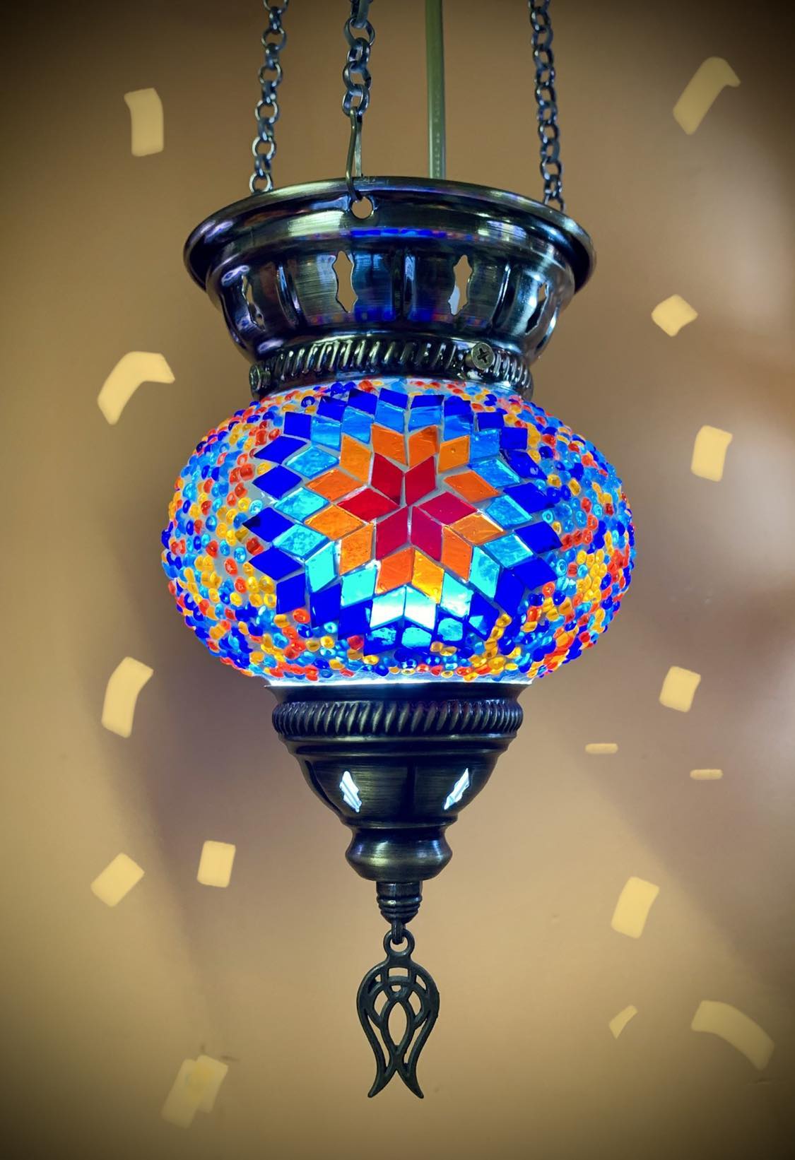 Turkish Mosaic Hanging Lantern Small