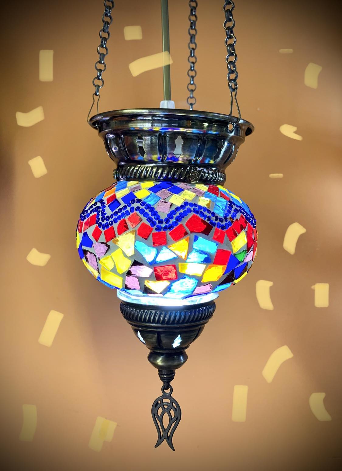 Turkish Mosaic Hanging Lantern Small