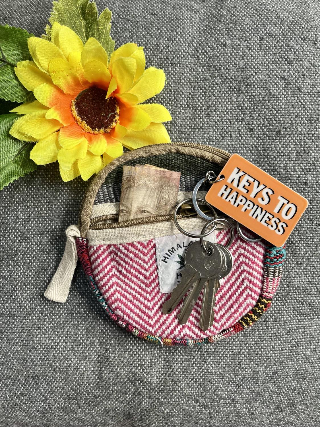 Hemp Zipped Purse Round