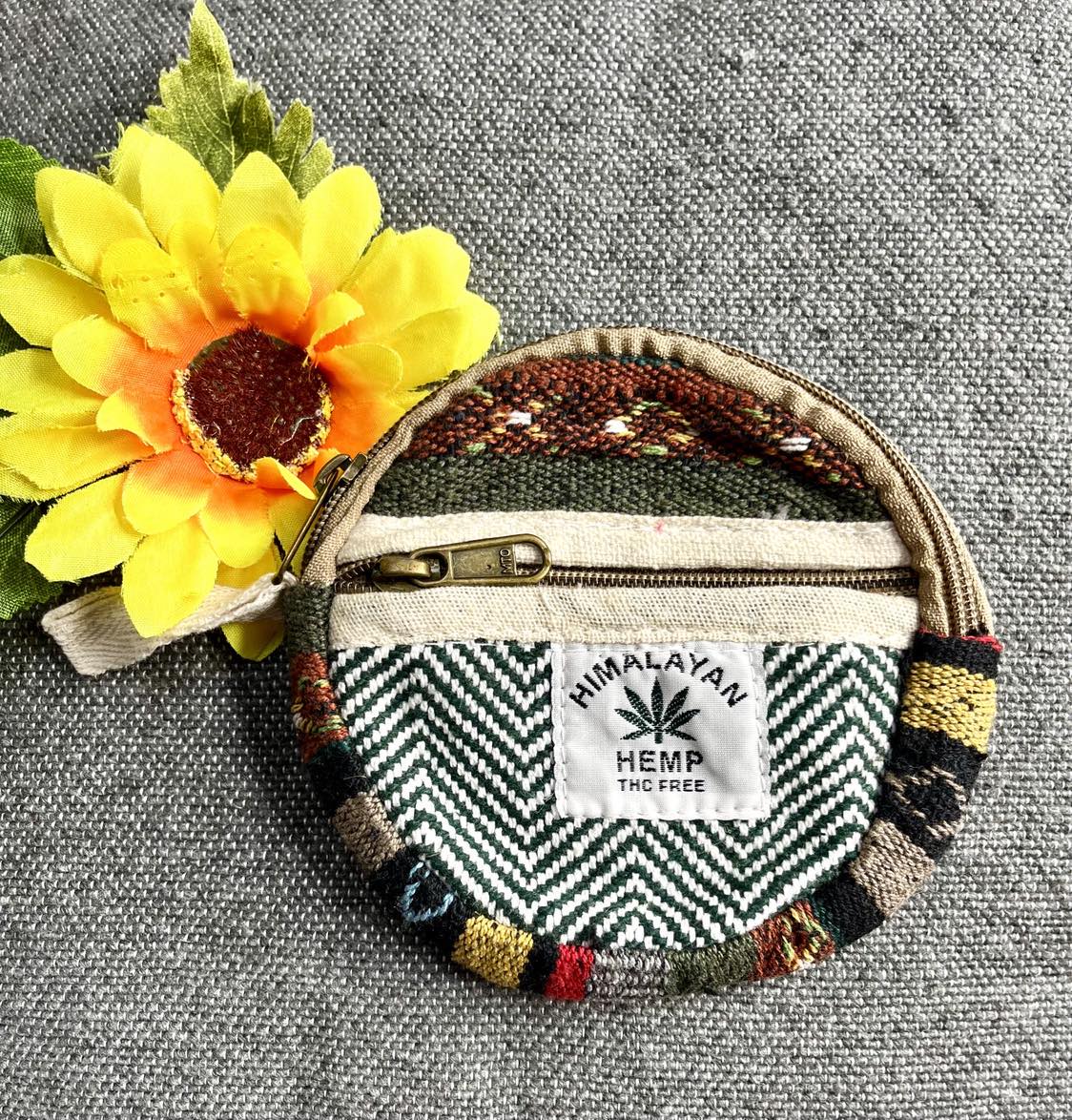 Hemp Zipped Purse Round