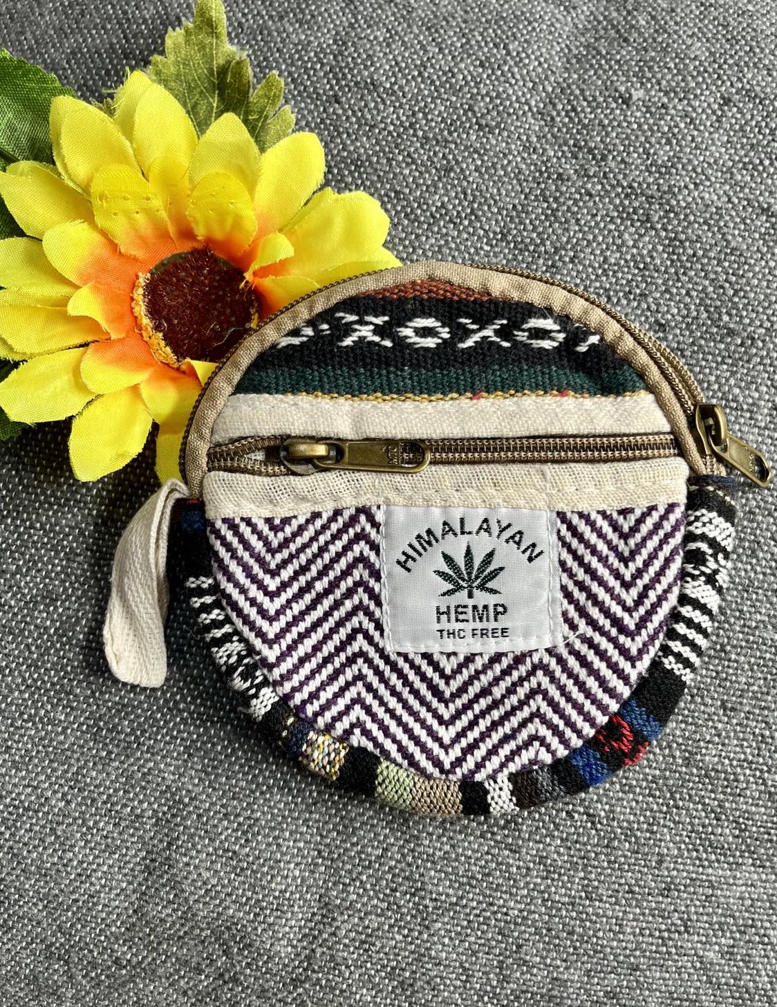 Hemp Zipped Purse Round