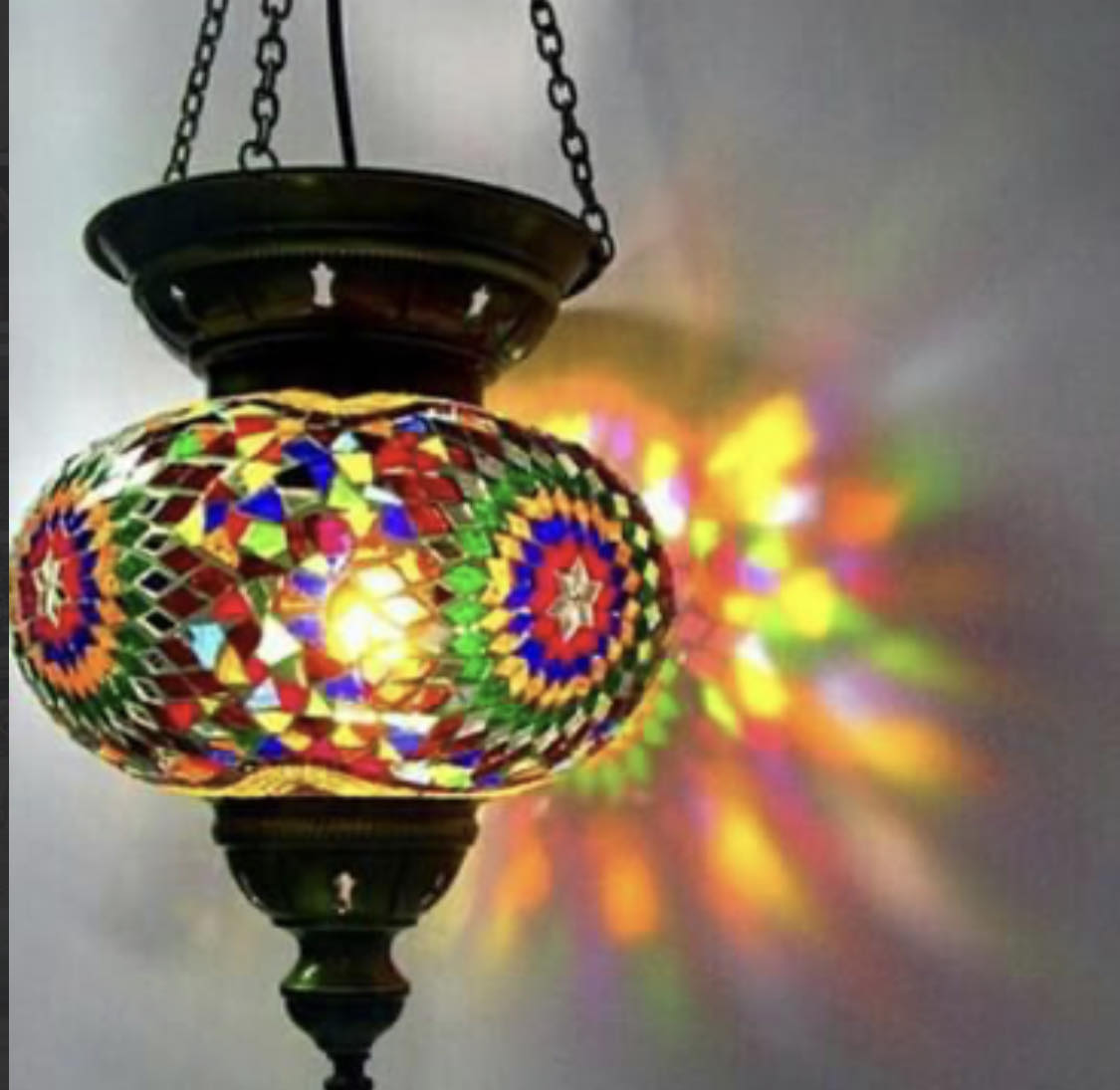 Turkish Mosaic Hanging Lantern - Large