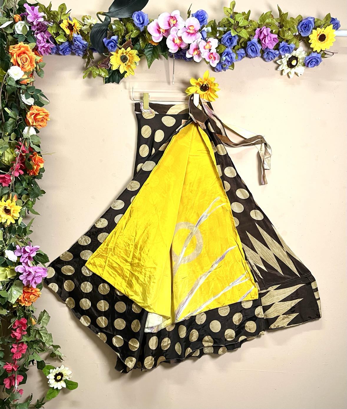 Upcycled Reversible Silk Wrap Skirt