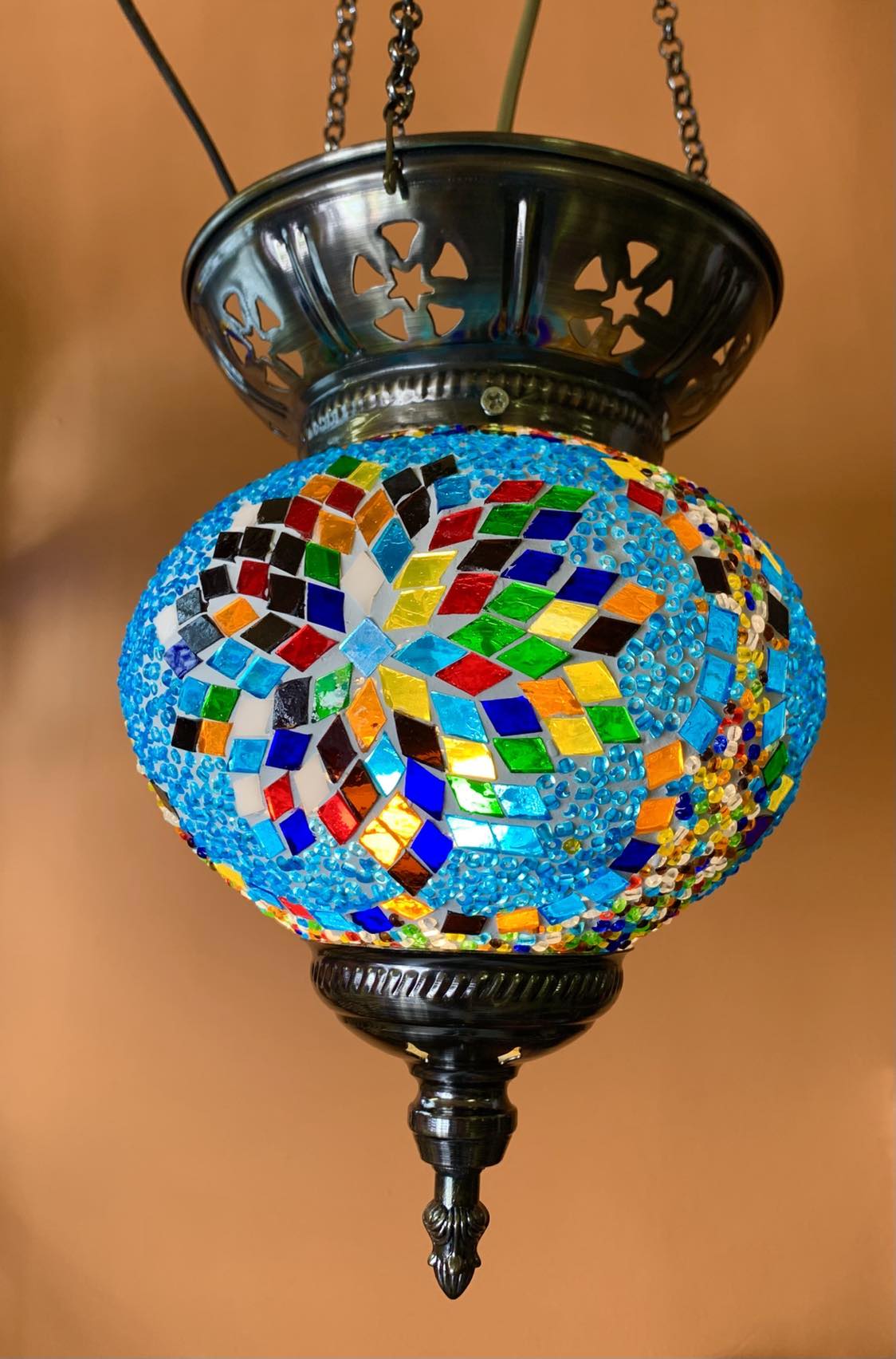 Turkish Mosaic Hanging Lantern - Large