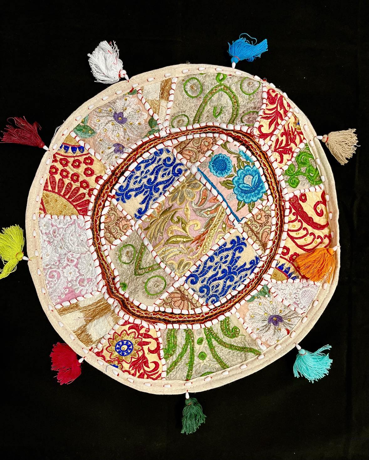 Indie Embroidered Pouff