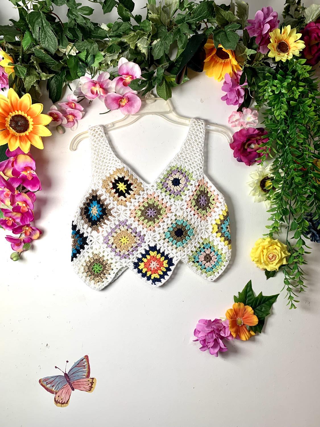 Colourful Crochet Crop Top
