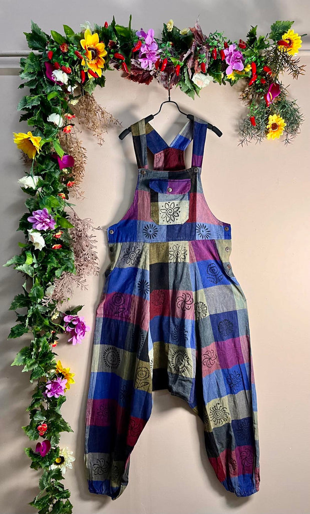 Hippie Patchwork Dungarees LARGE