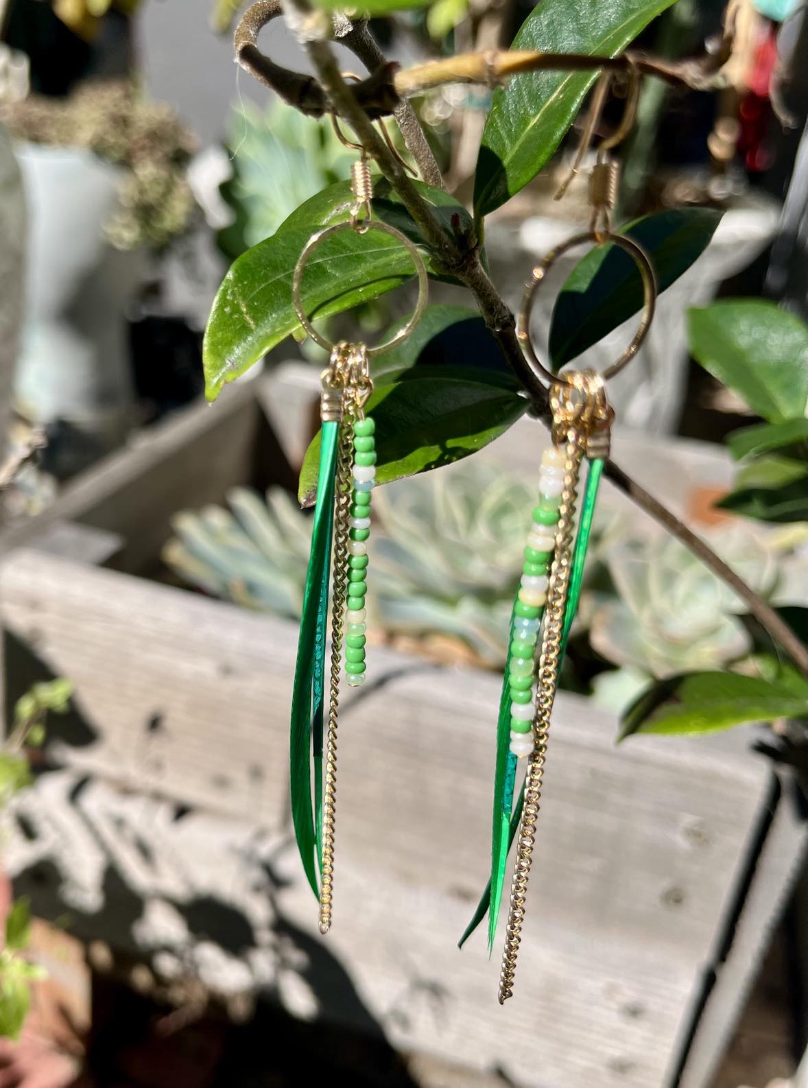 Feather Tail Hoop Earings