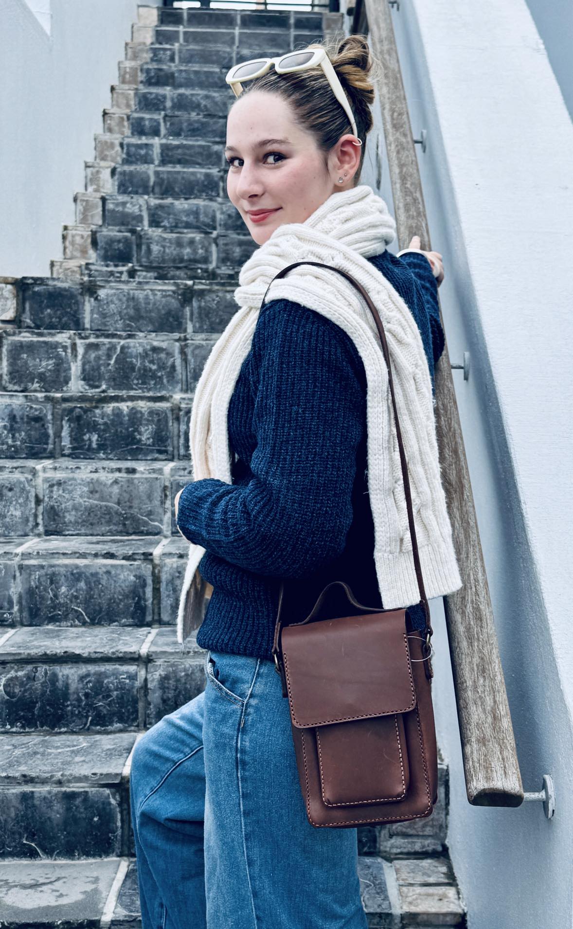 Leather Cross-Body Satchel