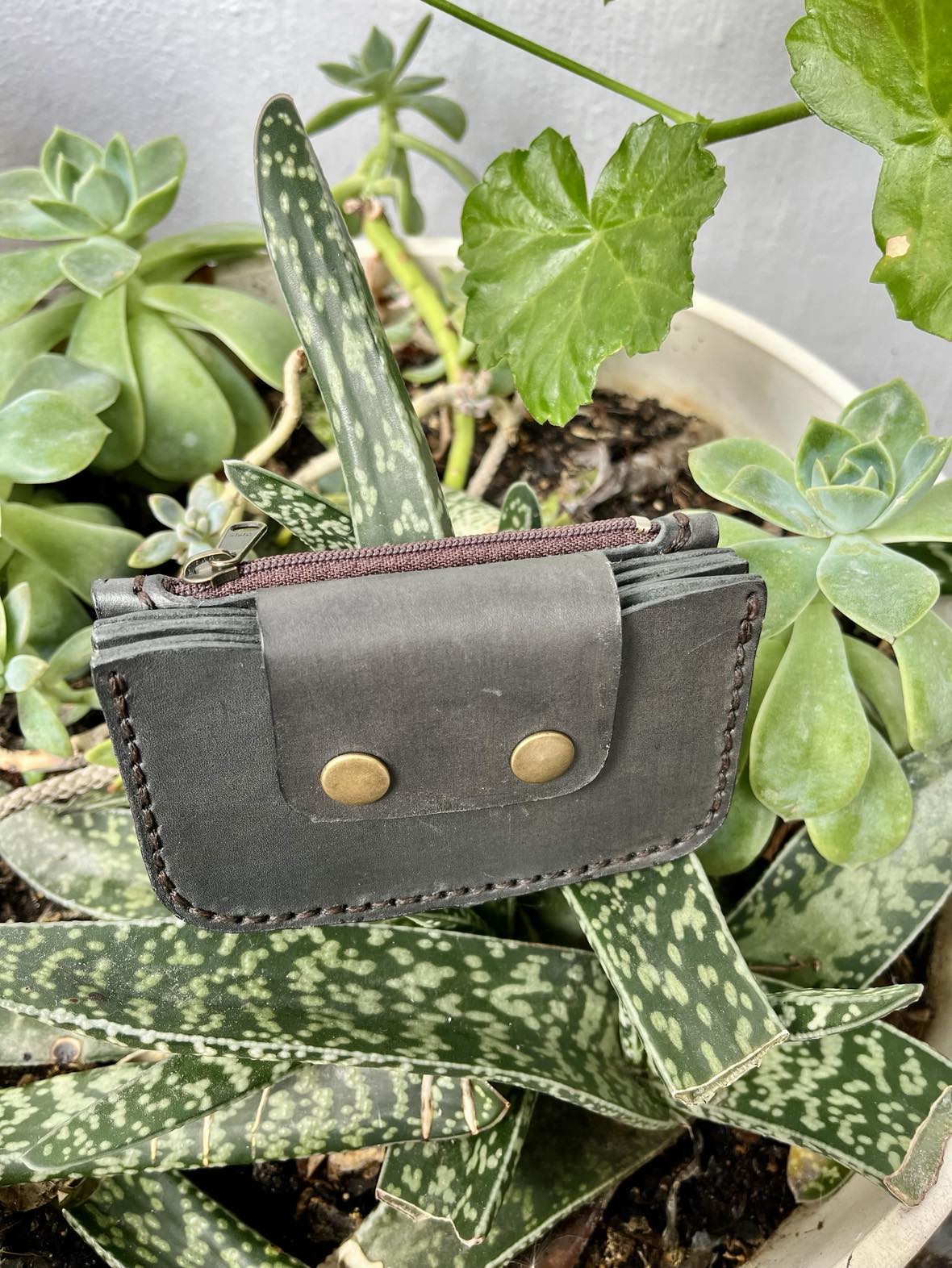 Leather Accordion Purse