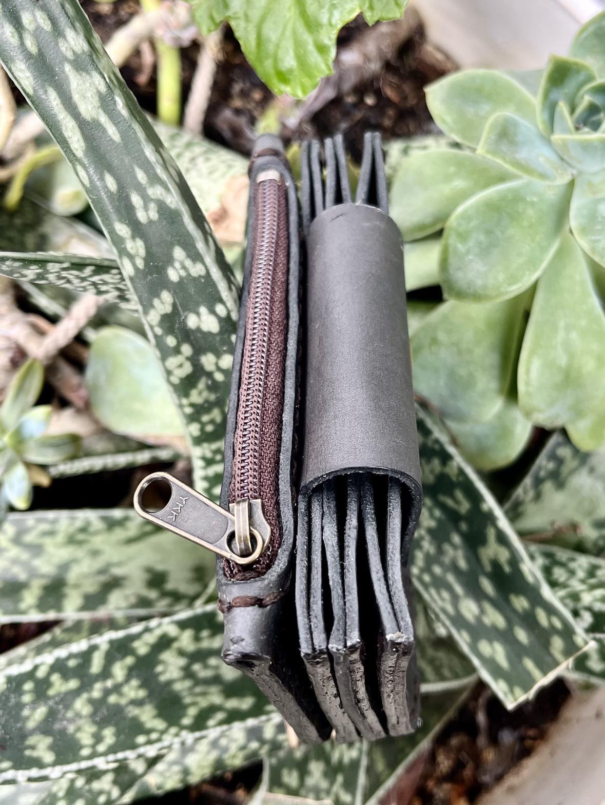 Leather Accordion Purse