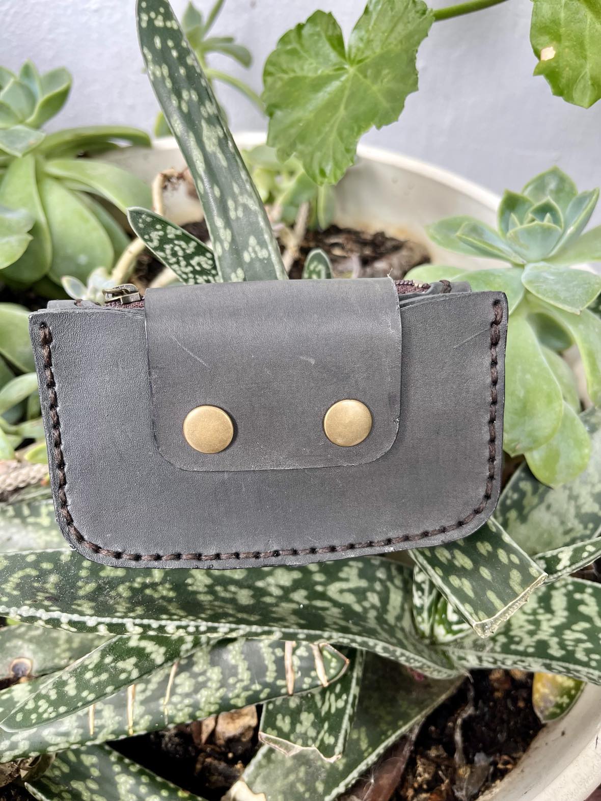Leather Accordion Purse