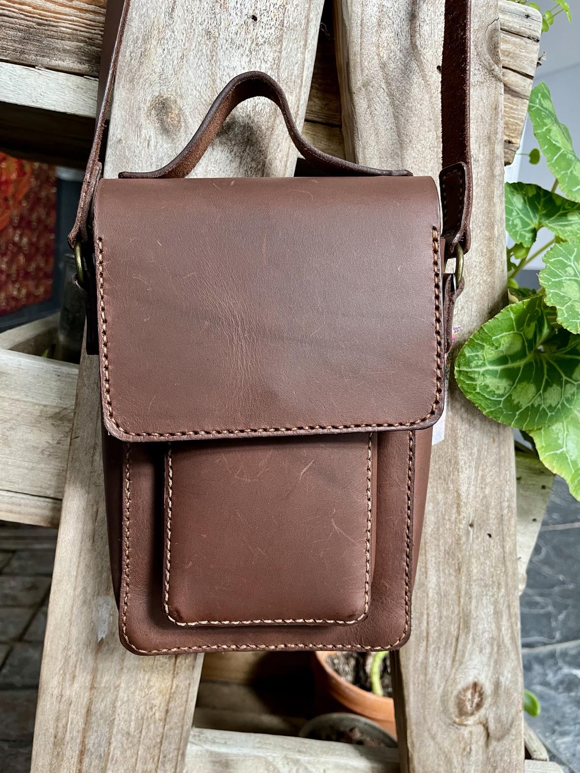 Leather Cross-Body Satchel