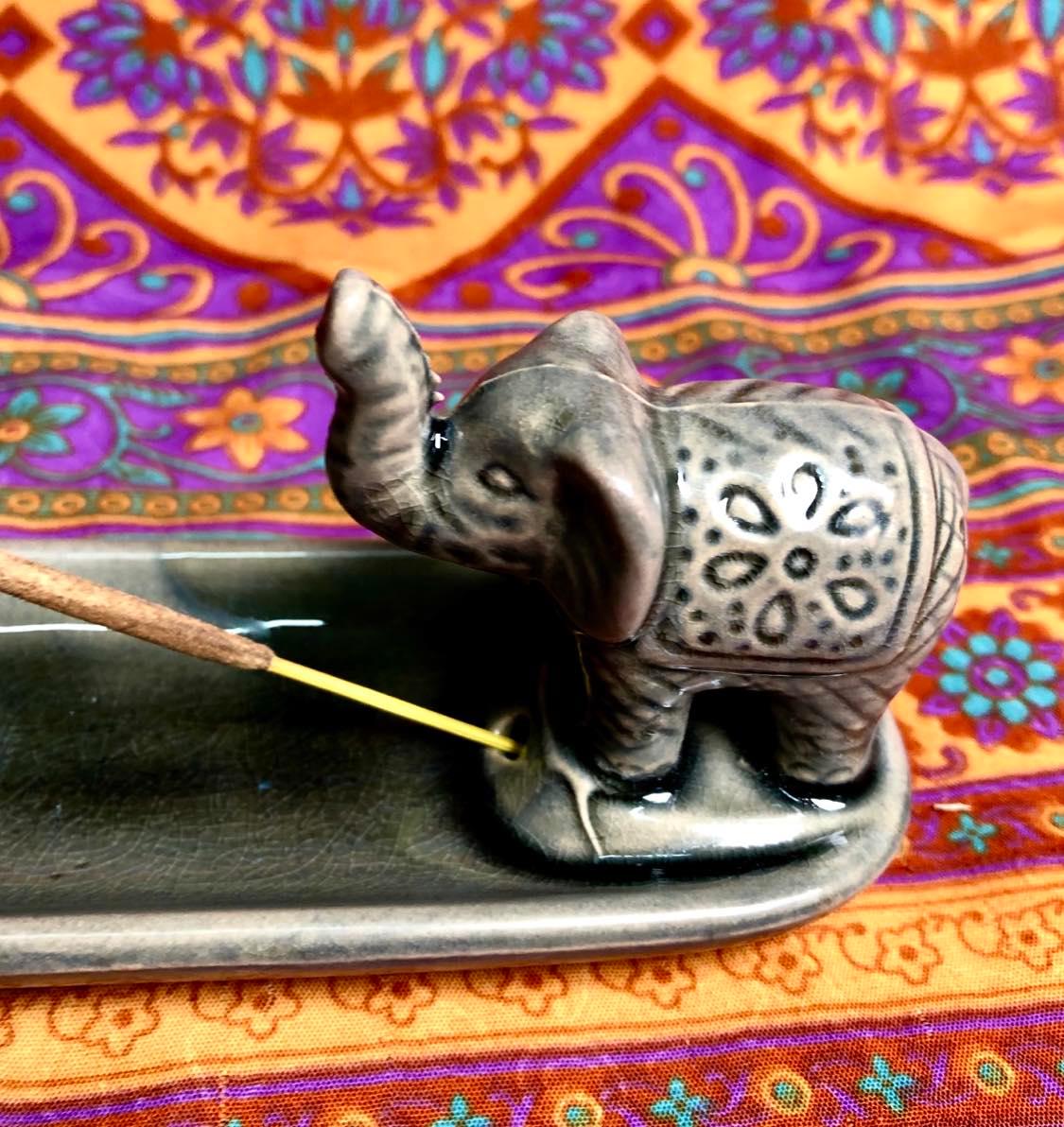 Elephant Ceramic Incense Holder