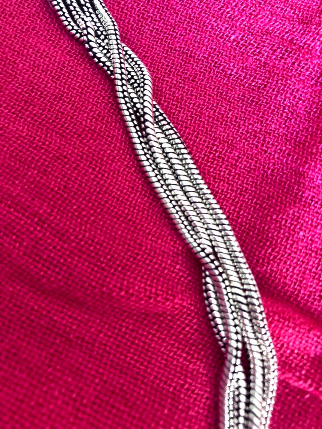 4-Strand Rope Necklace Silver