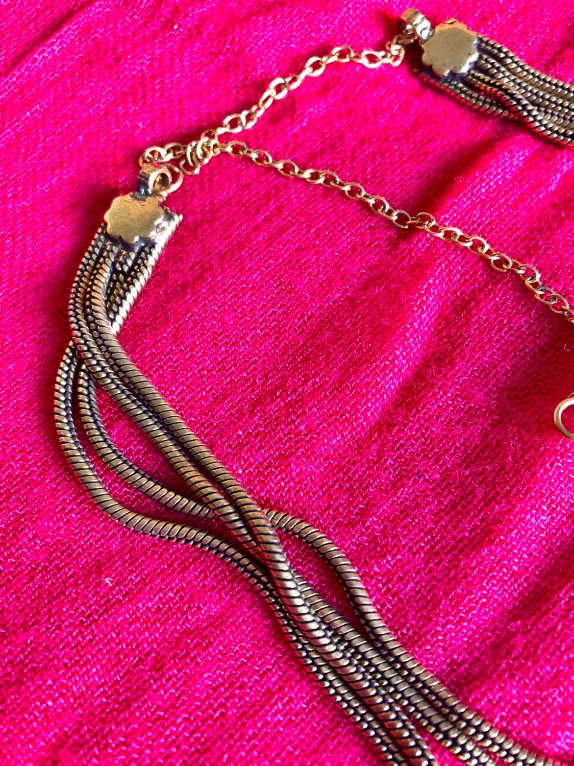 4-Strand Rope Necklace Brass