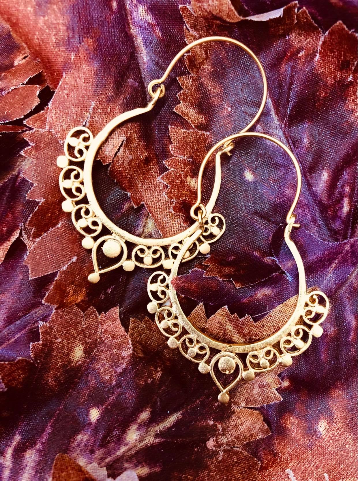 Anatoli Brushed  Gold Earings