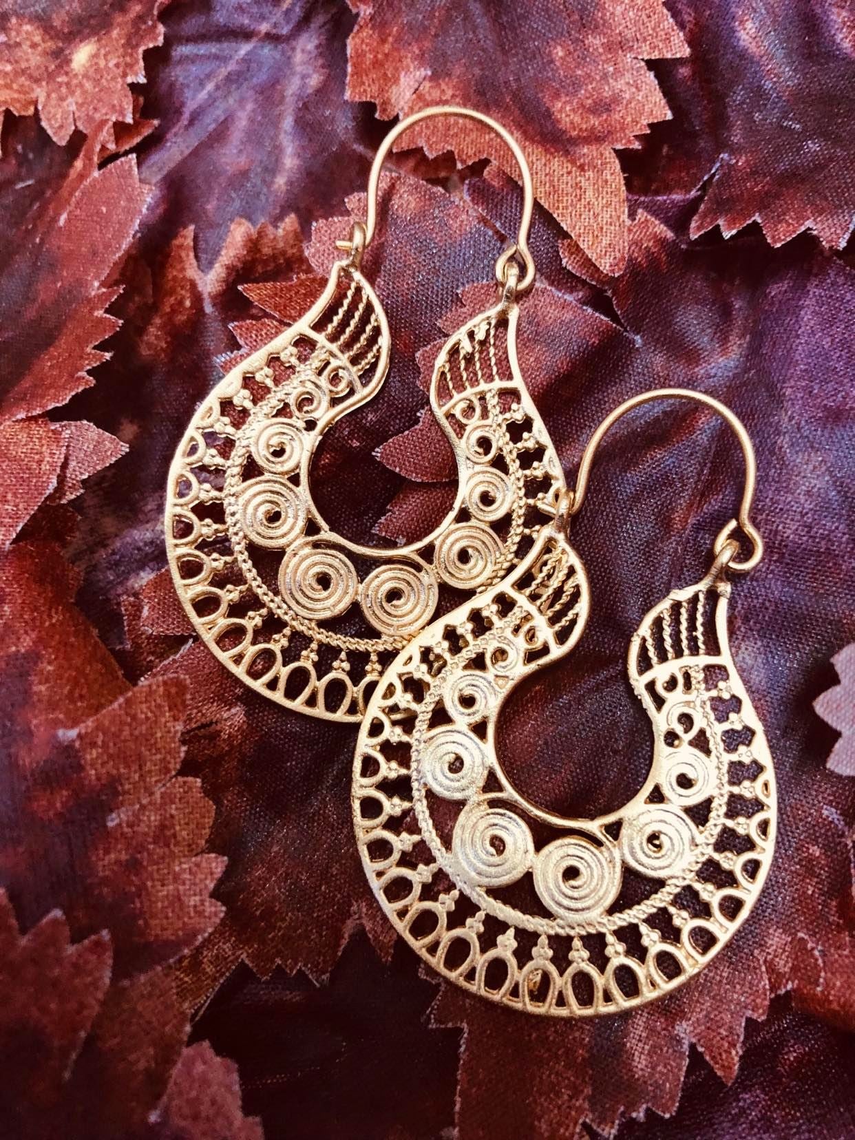 Anatoli Brushed  Gold Earings