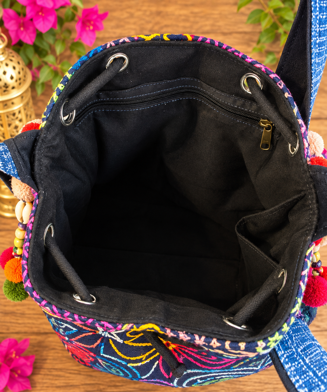 Bohemian Embroidered Bucket Bag