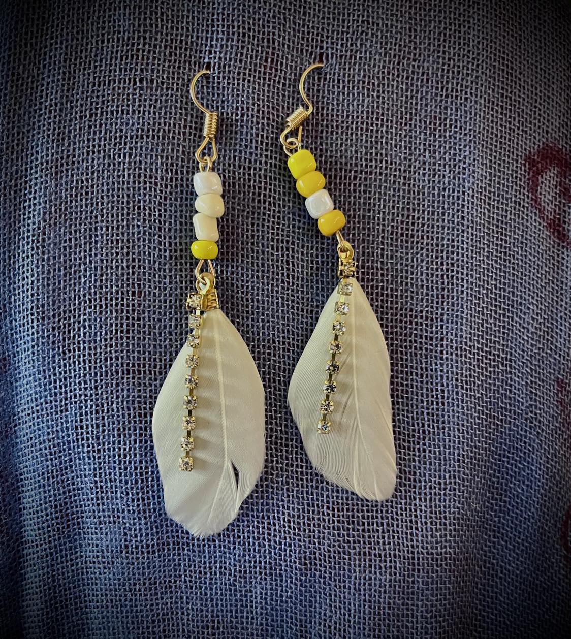 Feather Diamante Earings