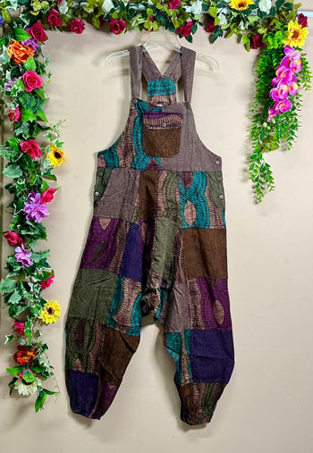 Boho Floral Patchwork Dungarees