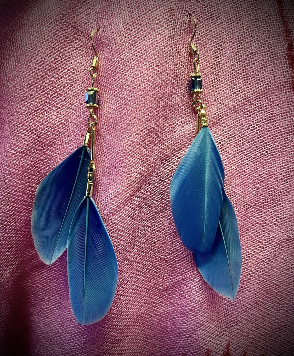 Double Feather Beaded Earings