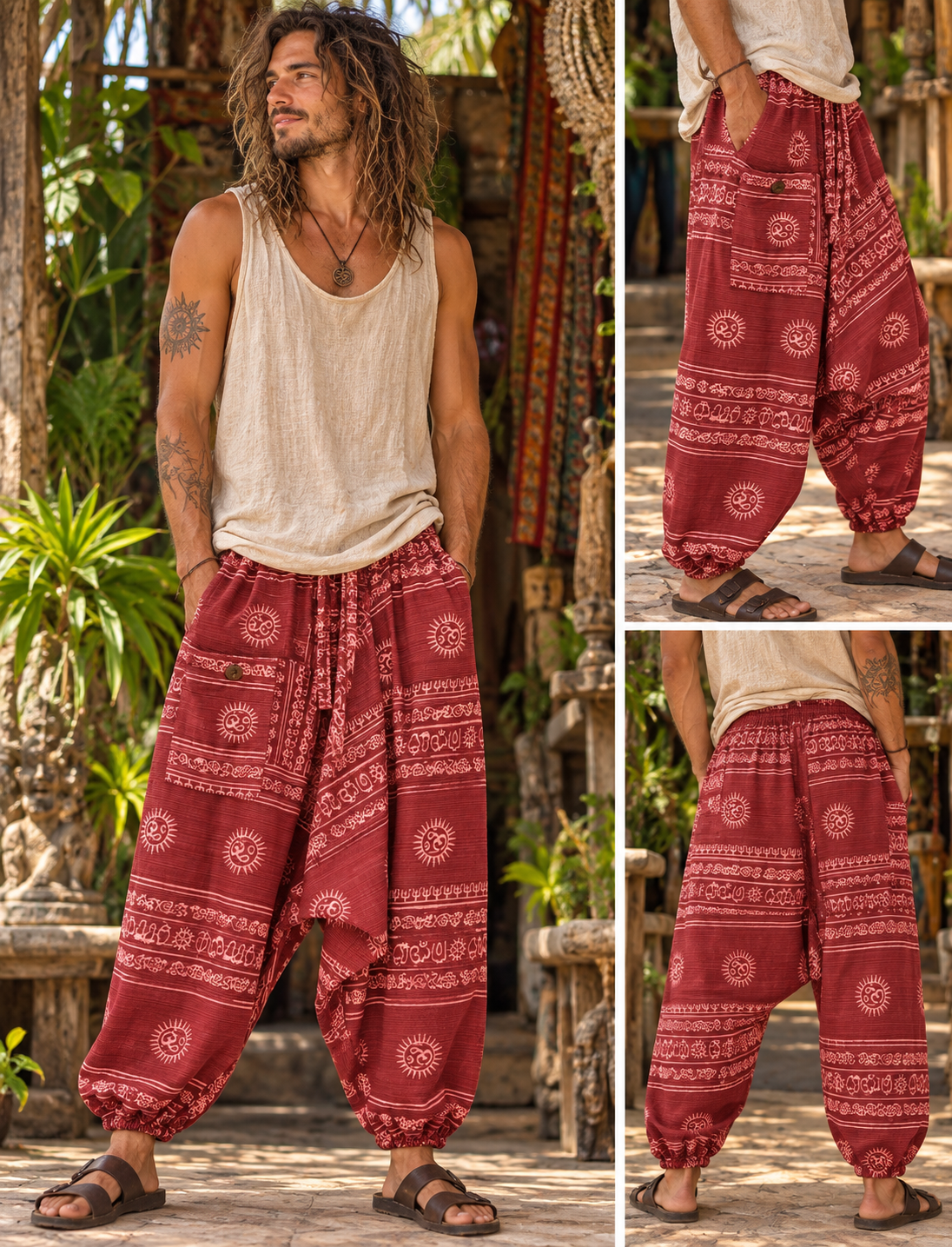 Thai Ohm Drop-Crotch Pants