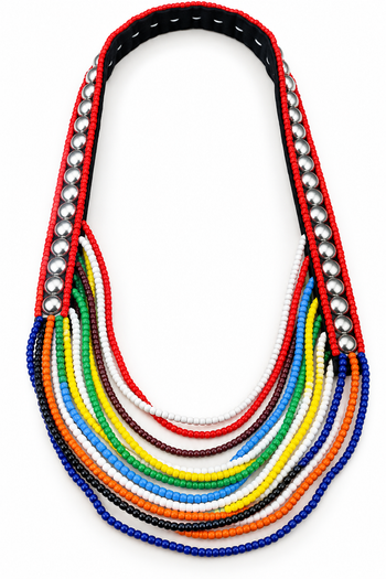 Hmong Tribal Cascade Beaded Necklace