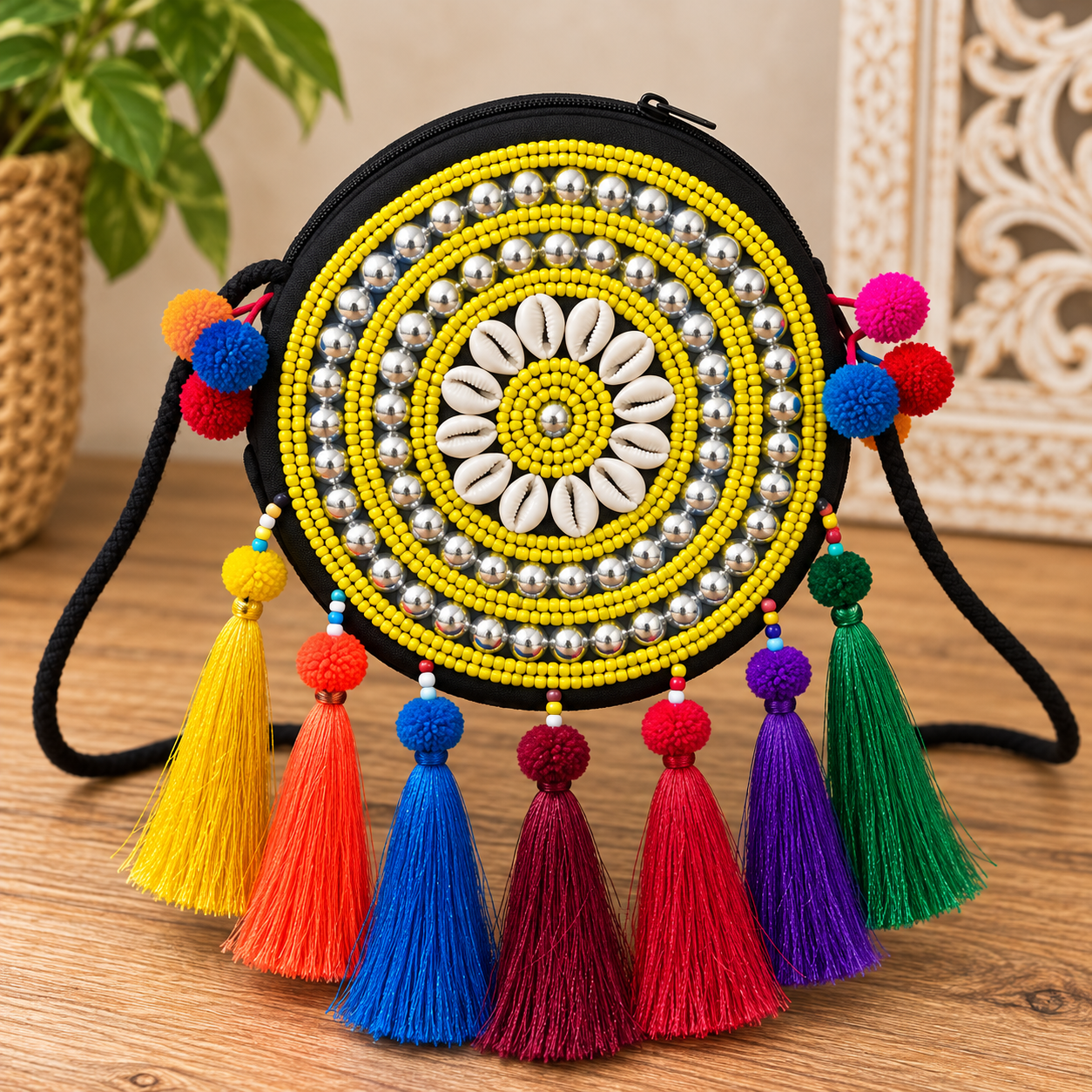 Hmong Boho Mandala Tassel Bags