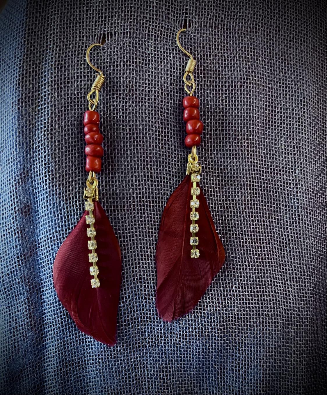 Feather Diamante Earings