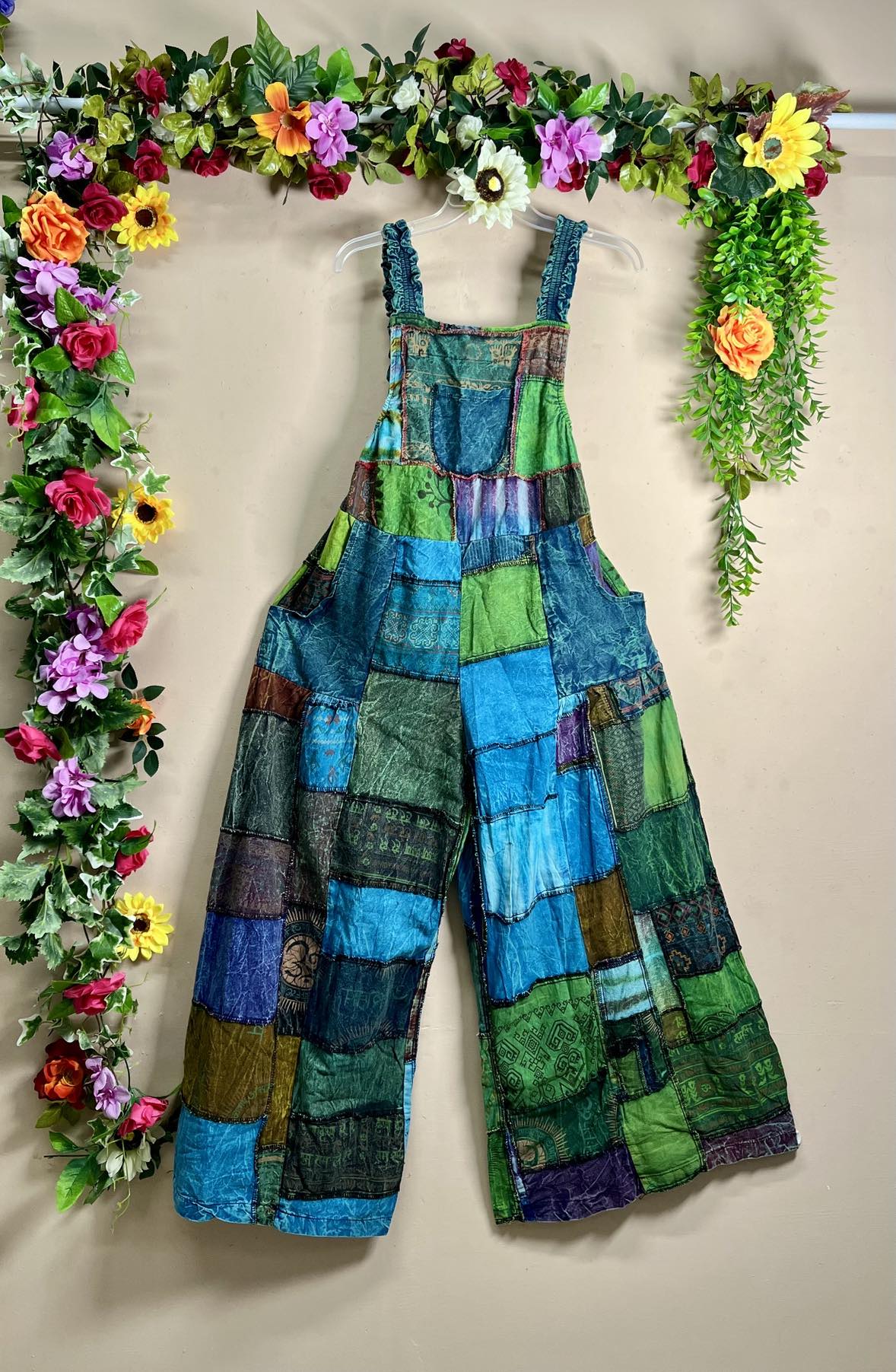 My Thai Wide-Leg Patchwork Dungaree