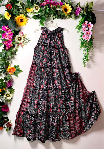 Sunmoon Sleeveless Necktie Silk Dress