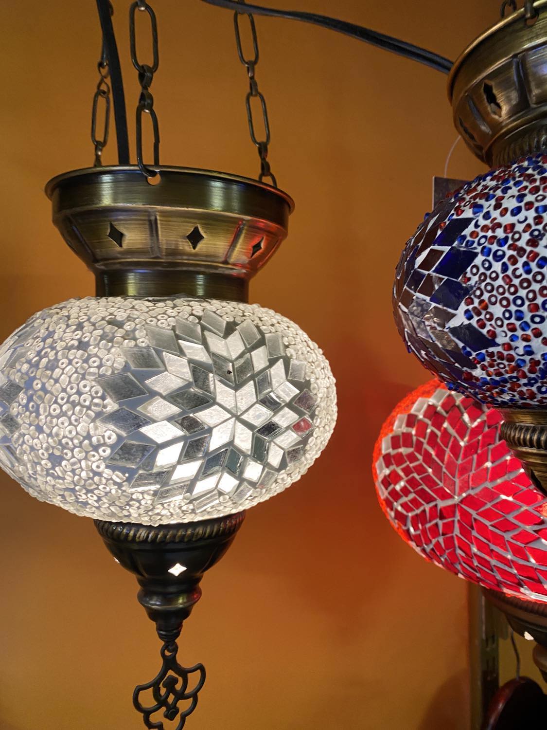 Turkish Mosaic Hanging Lantern Medium
