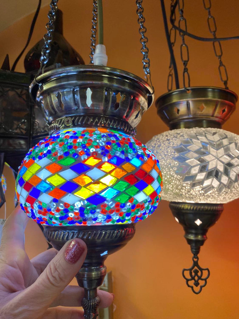 Turkish Mosaic Hanging Lantern Small