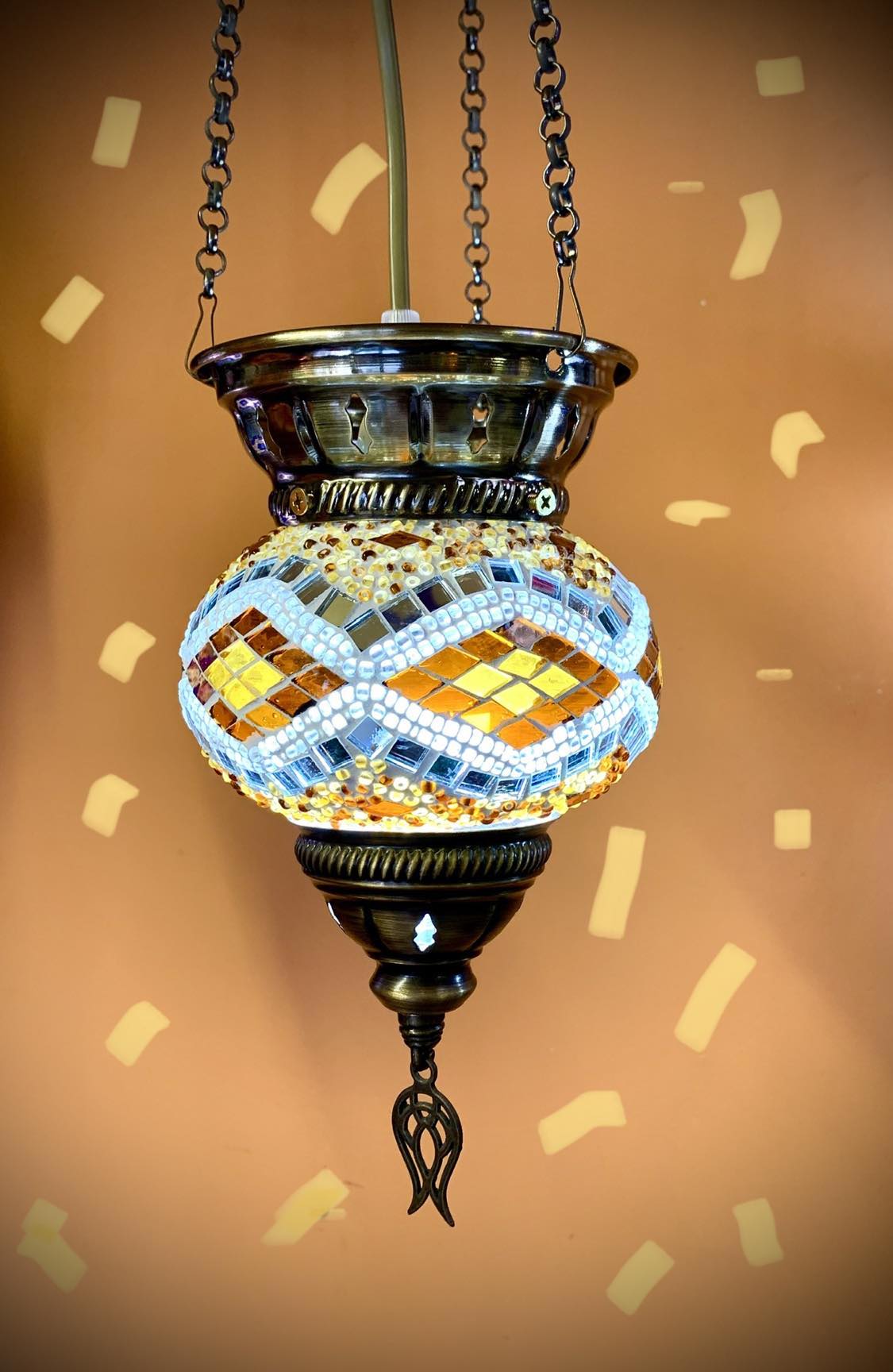 Turkish Mosaic Hanging Lantern Small