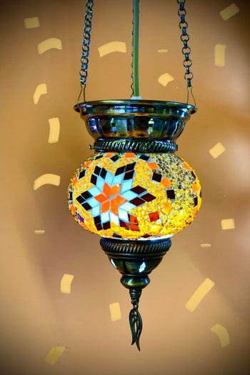 Turkish Mosaic Hanging Lantern Small