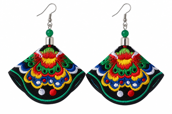 Embroidered Boho Earings