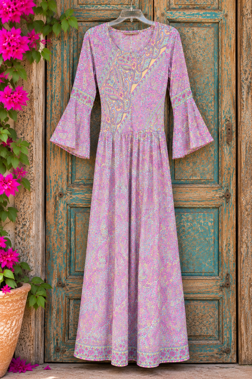 Wildflower Gypsy Recycled-Sari Maxi Dress