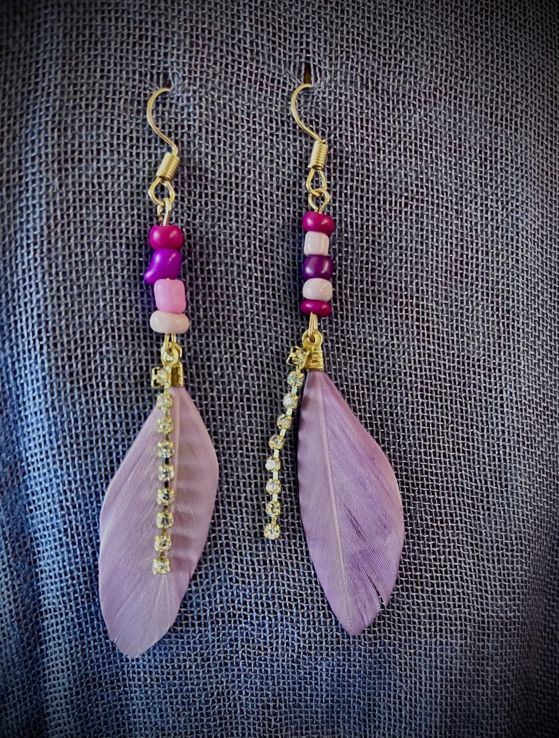 Feather Diamante Earings