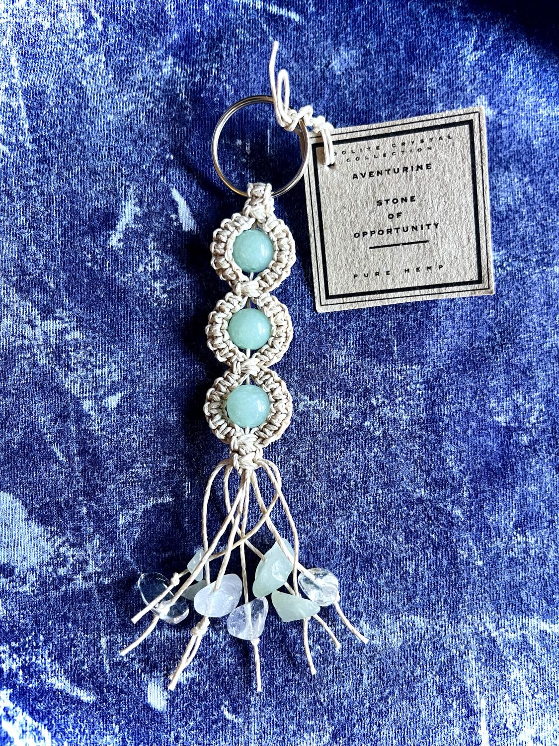 3 Stone Macrame Keyring Holder