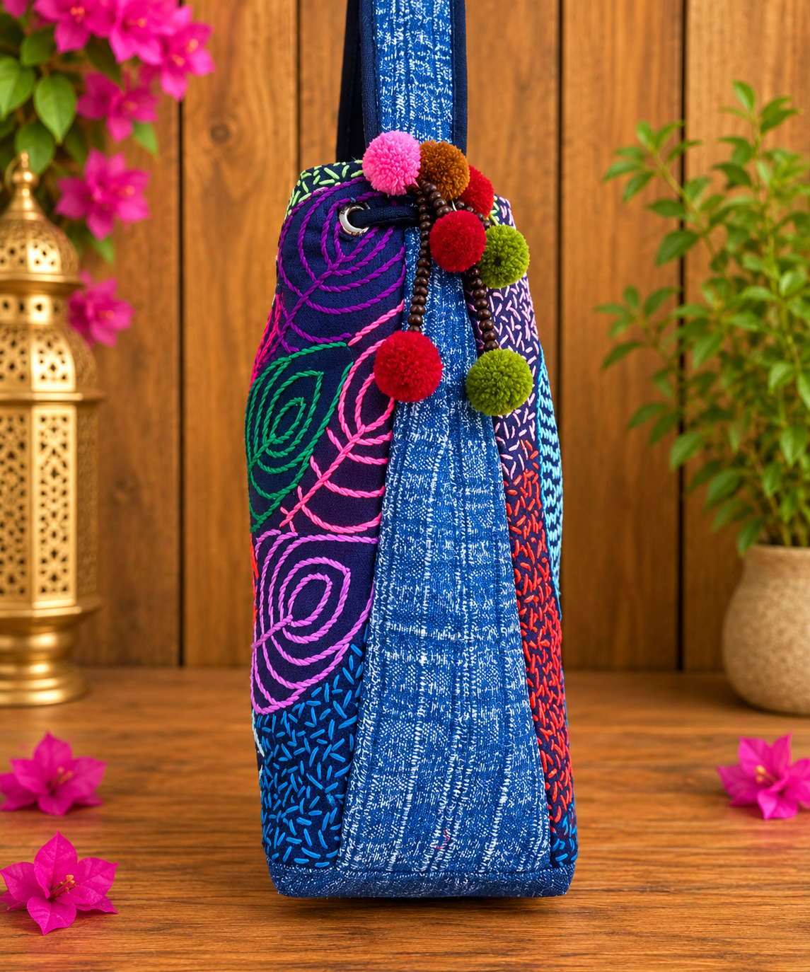 Bohemian Embroidered Bucket Bag