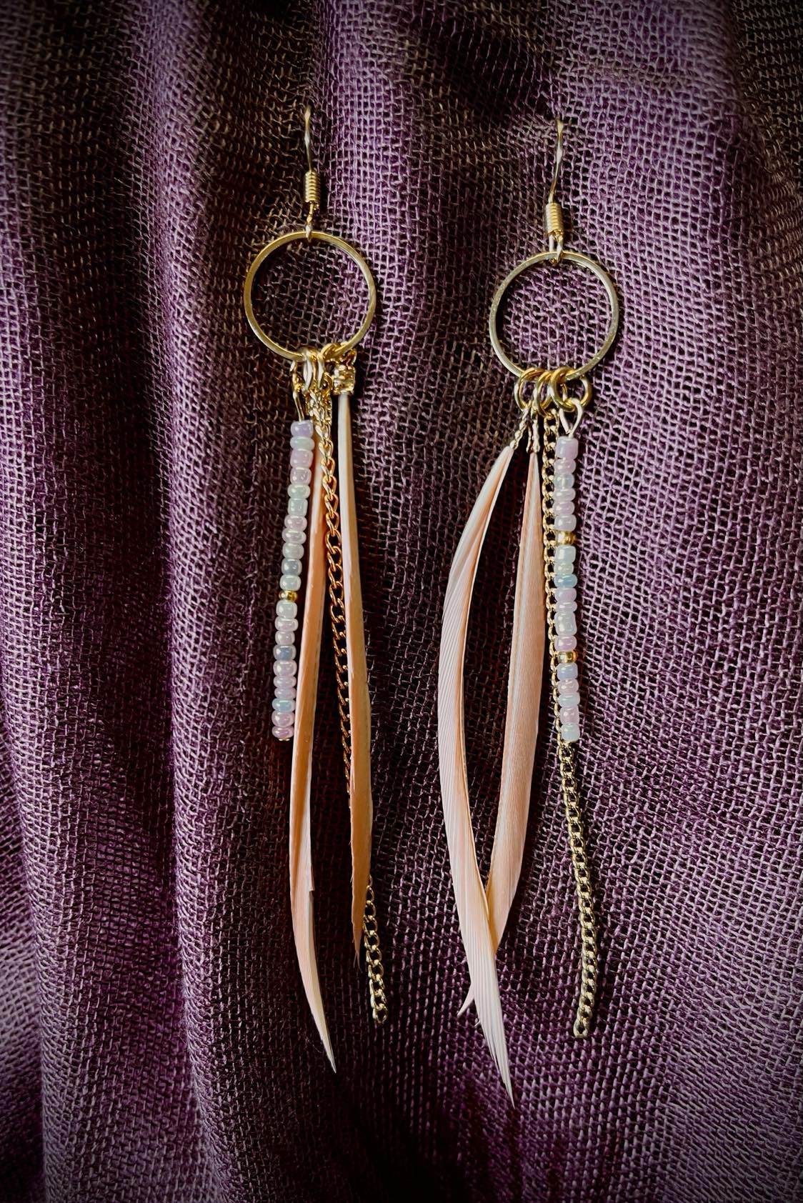 Feather Tail Hoop Earings