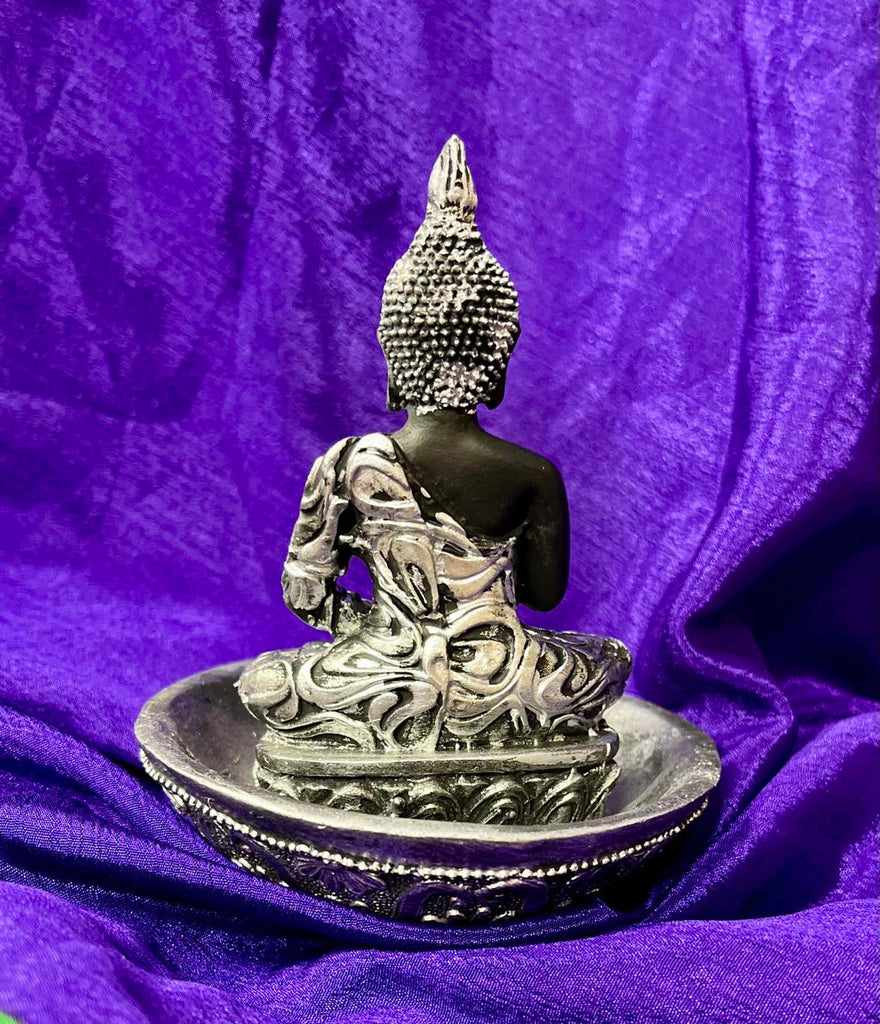 Silver Buddha Incense Holder