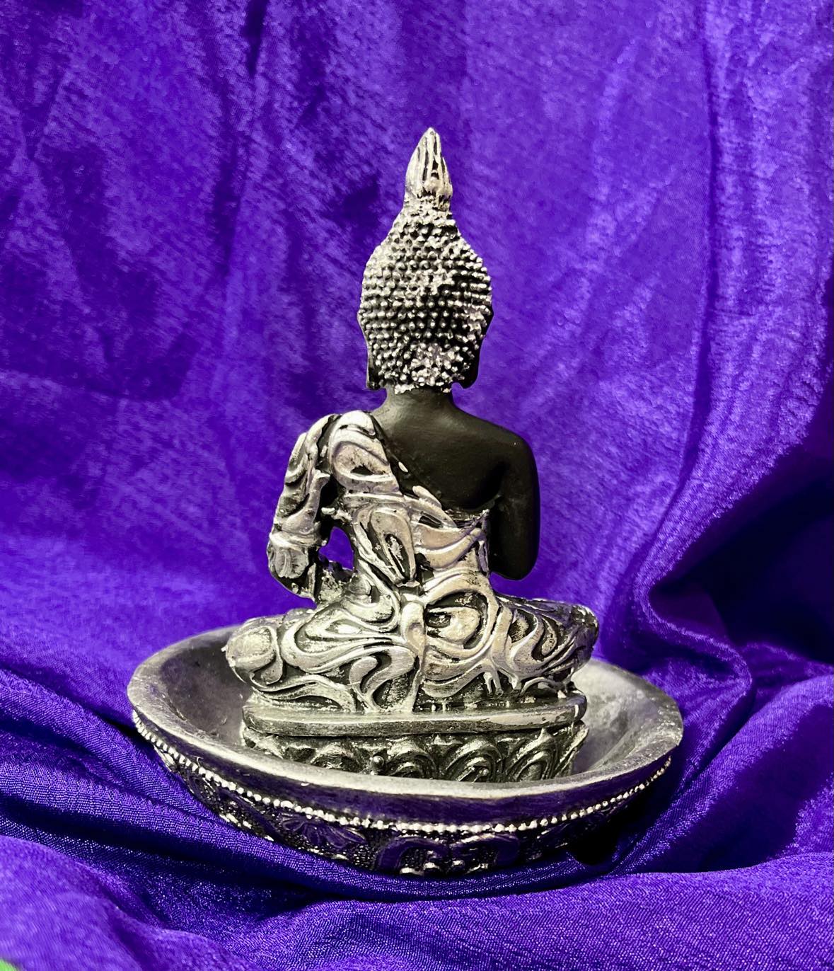 Silver Buddha Incense Holder