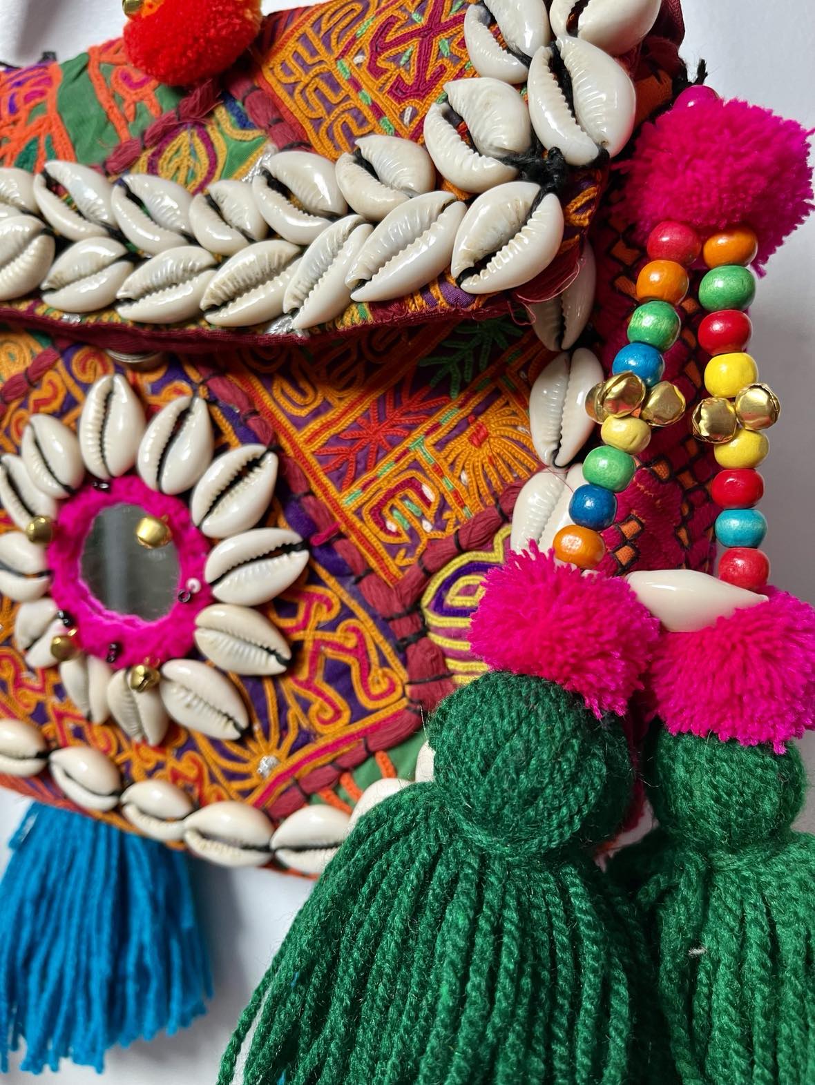 Boho Tribal Pompom bag